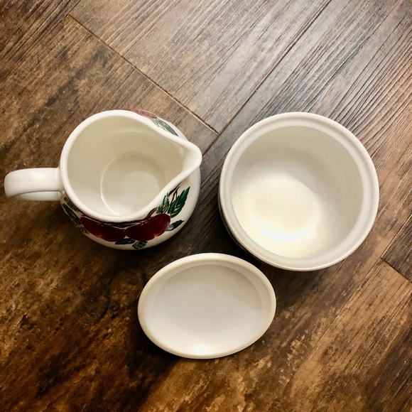 Sugar & Creamer Set Cafe Classico by Nancy Calhoun BELLA ROMA country apples - Picture 5 of 10